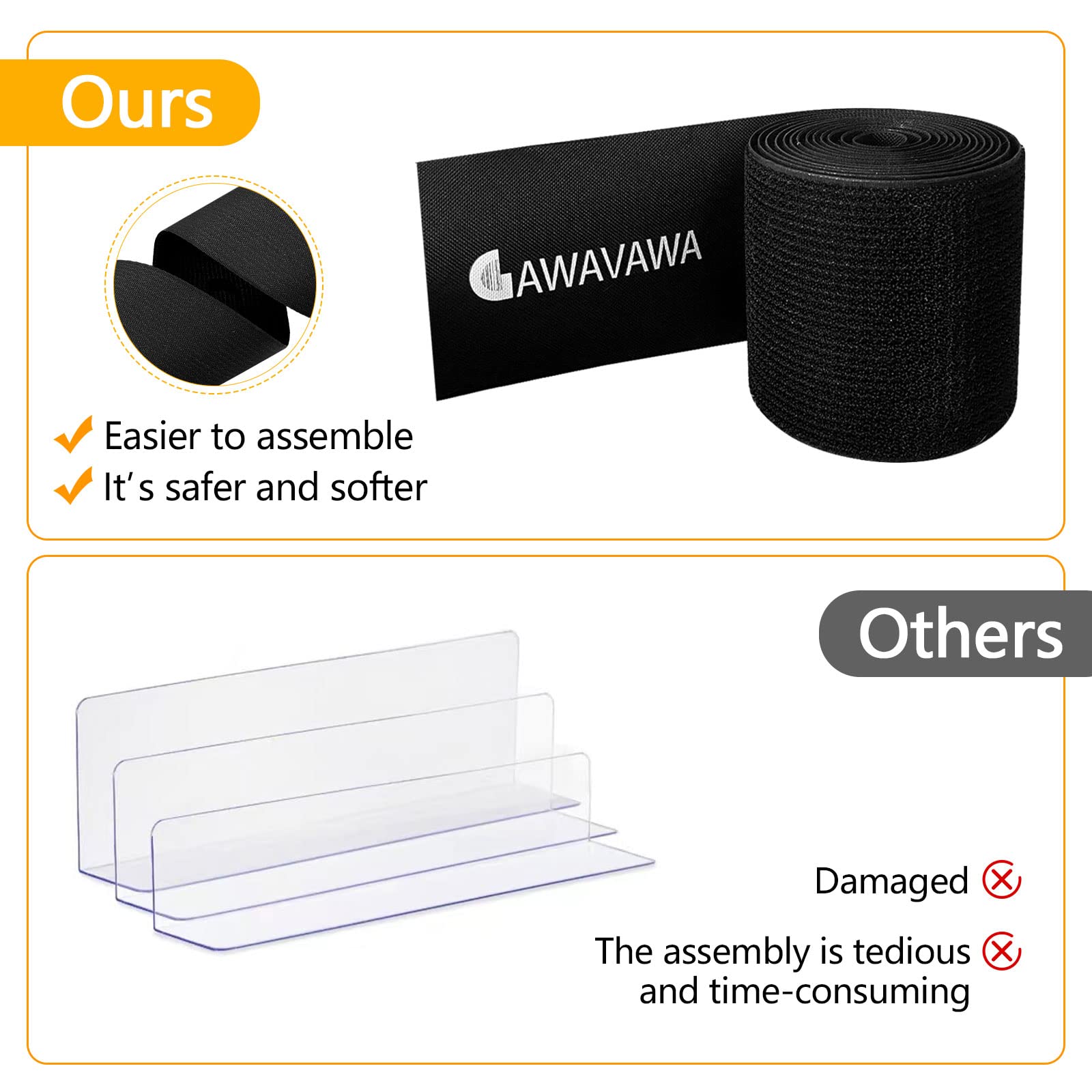 GAWAVAWA Toy Blocker for Under Couch Adjustable and Thickened Upgraded Gap Bumper for Under Furniture-Stop Things from Rolling Under Sofa,Bed,Strong Adhesive Baffle, Easy to Install-4.3in*9.8Foot