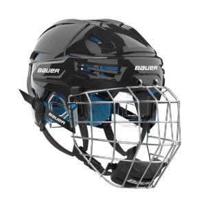 bauer re-akt 65 hockey helmet combo with facemask, senior (medium, black)