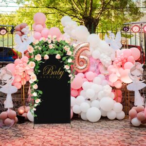 3Pcs Arch Backdrop Cover- Black Spandex Fitted Round Top Wedding Arch Cover- 2-Sided Arch Stand Cover Backdrop Fabric for Wedding Birthday Banquet Decoration, 4Ft & 5Ft & 6Ft (Frame Not Included)