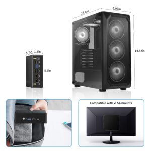 Kinupute Mini PC i9, Desktop Computer with Core i9-12900H, 14 Cores Upto 5.0GHz, Windows 11 Pro, 64G DDR4, 2T M.2 PCIE4.0 SSD, DP/HDMI/USB-C Triple Display, Support 8K/4K@60Hz, Dual LAN, WiFi6E/BT5.3