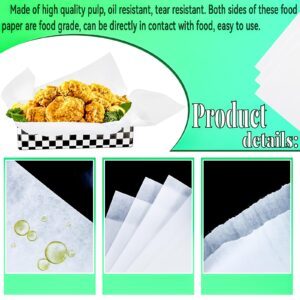 MotBach 500 Sheets Greaseproof Deli Wrappers,12" x 12",White Disposable Pre Cut Wax Paper Sheets Food Basket Liners Food Tray Liners Kraft Sandwich Wrapping Paper for Picnic Festival Fair Party BBQ