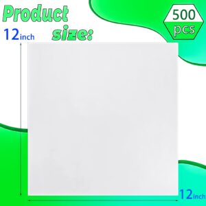 MotBach 500 Sheets Greaseproof Deli Wrappers,12" x 12",White Disposable Pre Cut Wax Paper Sheets Food Basket Liners Food Tray Liners Kraft Sandwich Wrapping Paper for Picnic Festival Fair Party BBQ