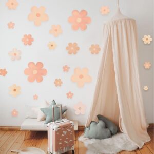 Personalized Daisy Flowers Wall Decals - Boho Nursery Decor, Kids Room Wall Art, Daisy Flower Wall Stickers (Flower Deco)