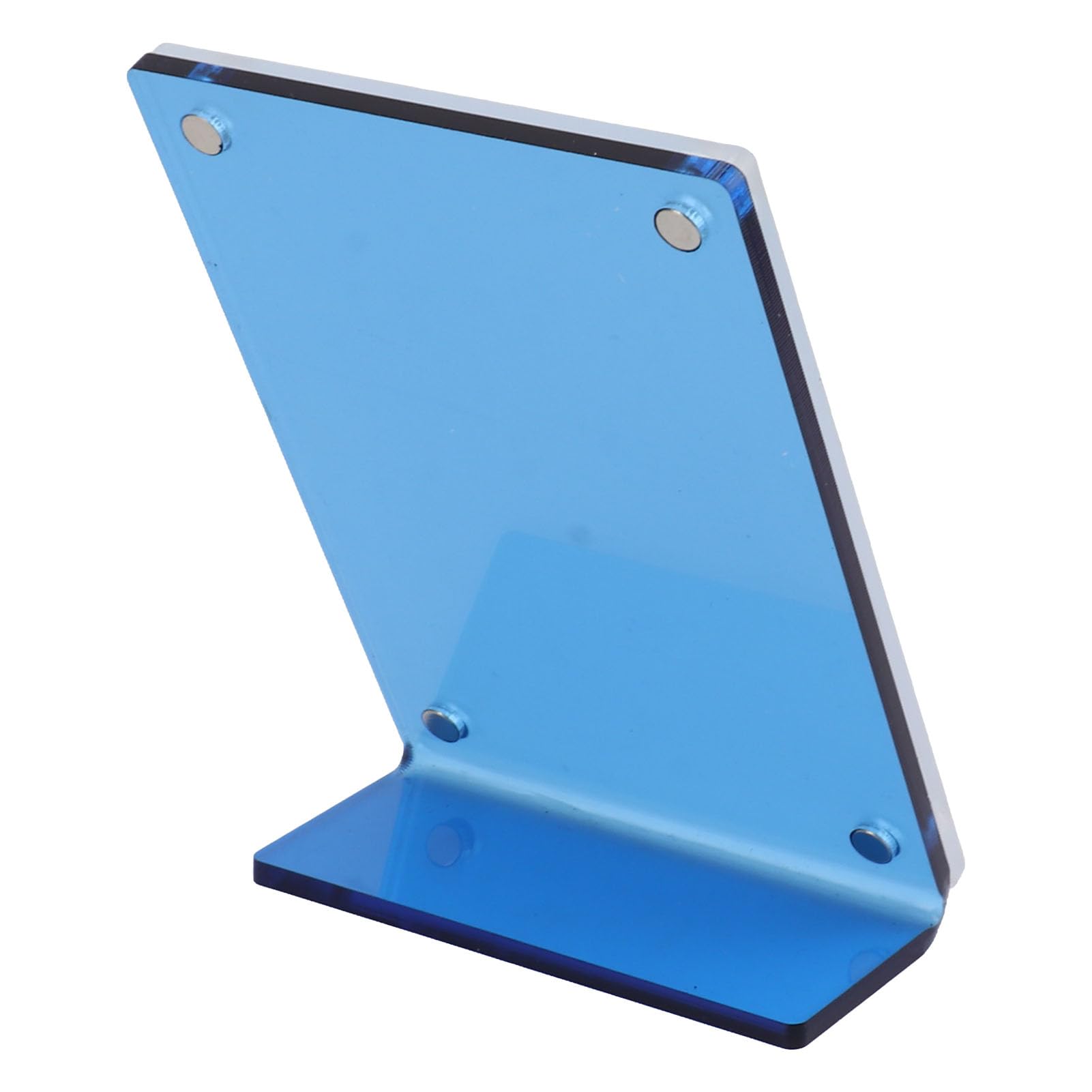 LJCM Slanted Back Photo Frame, Wide Application 3 Inch Multi Purpose Acrylic Self Standing Photo Frame L Shaped for Business Cards for Office (Blue)