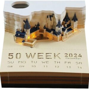 Art Calendar 2023 New Mini 3D Calendar 2024,Artimemo Calendar 2024,3D Art Calendar 2024,3D Memo Pad, 2024 Desk Calendar Memo Pad (2024 Calendar with light)