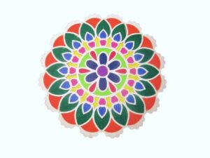 diy mdf readymade round rangoli mat easy to use rangoli template easy to fill wooden mdf rangoli boards for indian traditional festival (size:- 12 inches diameter)