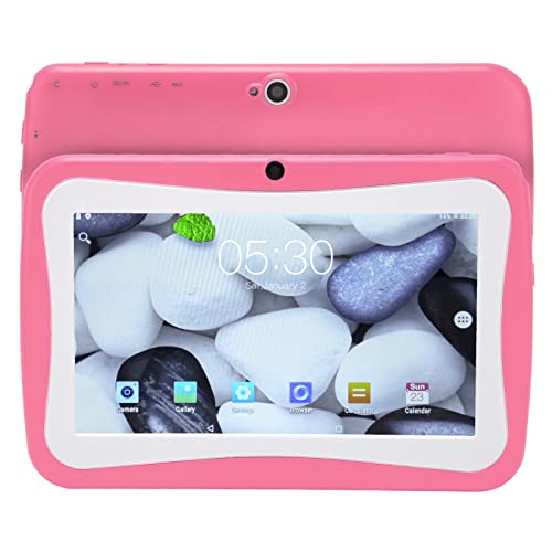 DAUZ Toddler Tablet, HD 1960x1080 Kids Tablet 7 Inch Quad Core 4GB 32GB US Plug 100‑240V for Girls for Android 8.0 (Pink)