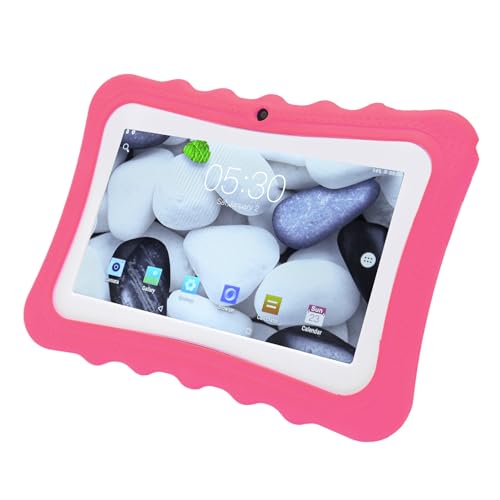 DAUZ Toddler Tablet, HD 1960x1080 Kids Tablet 7 Inch Quad Core 4GB 32GB US Plug 100‑240V for Girls for Android 8.0 (Pink)