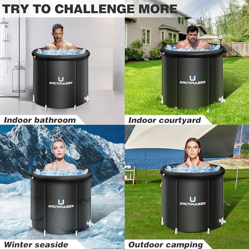 Ice Bath Tub for Athletes, 105 Gallons(400L) Portable Ice Baths Pod with Lid, Arctic Pod Cold Therapy Tub for Recovery, Anti-Leak Ice Cabin for Adults, 34'' x 30''