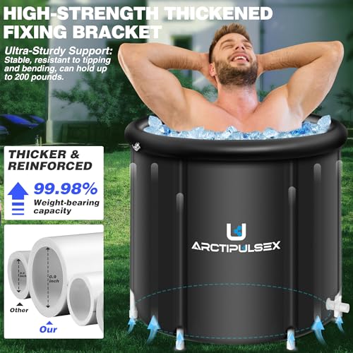 Ice Bath Tub for Athletes, 105 Gallons(400L) Portable Ice Baths Pod with Lid, Arctic Pod Cold Therapy Tub for Recovery, Anti-Leak Ice Cabin for Adults, 34'' x 30''