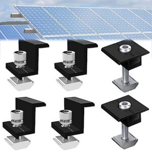 6 pcs solar panel clamps solar panel mounting aluminum rail end clamps z bracket mid clamps mounting brackets solar panel for mounting solar panels for rvs, boats, roofs, walls (30mm)