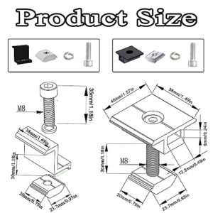 6 pcs Solar Panel Clamps Solar Panel Mounting Aluminum Rail End Clamps Z Bracket Mid Clamps Mounting Brackets Solar Panel for Mounting Solar Panels for RVs, Boats, Roofs, Walls (30mm)