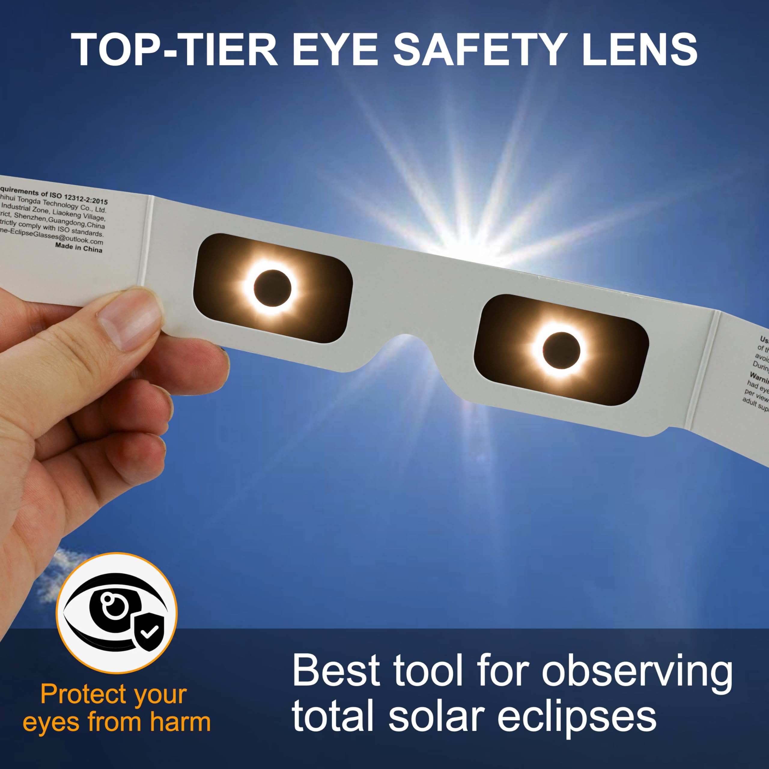 CE and ISO 12312-2:2015(E) Standards Optical Quality Safe Shades for Direct Sun Viewing
