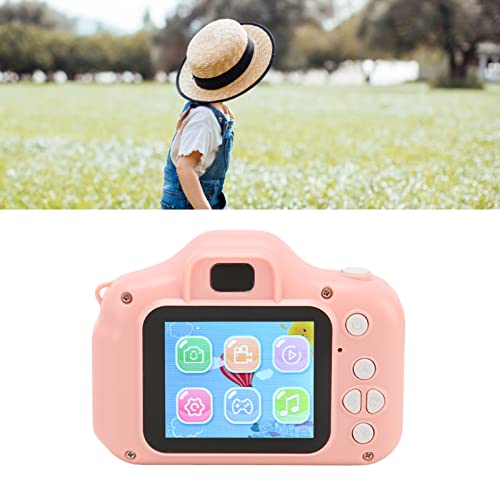 Kids Digital Camera, Cute 400mAh Battery Wide Applicability 1080P HD Video Multi Mode Filter Small Digital Camera Pink for Boys for Outdoor