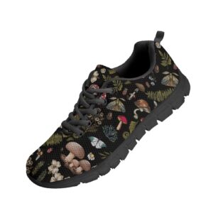 coloranimal cottagecore trippy mushroom shoes for women vintage butterfly daisy flower print slip on walking sneakers comfort casual tennis sports athletic running shoes