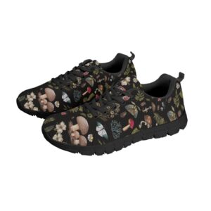 Coloranimal Cottagecore Trippy Mushroom Shoes for Women Vintage Butterfly Daisy Flower Print Slip On Walking Sneakers Comfort Casual Tennis Sports Athletic Running Shoes