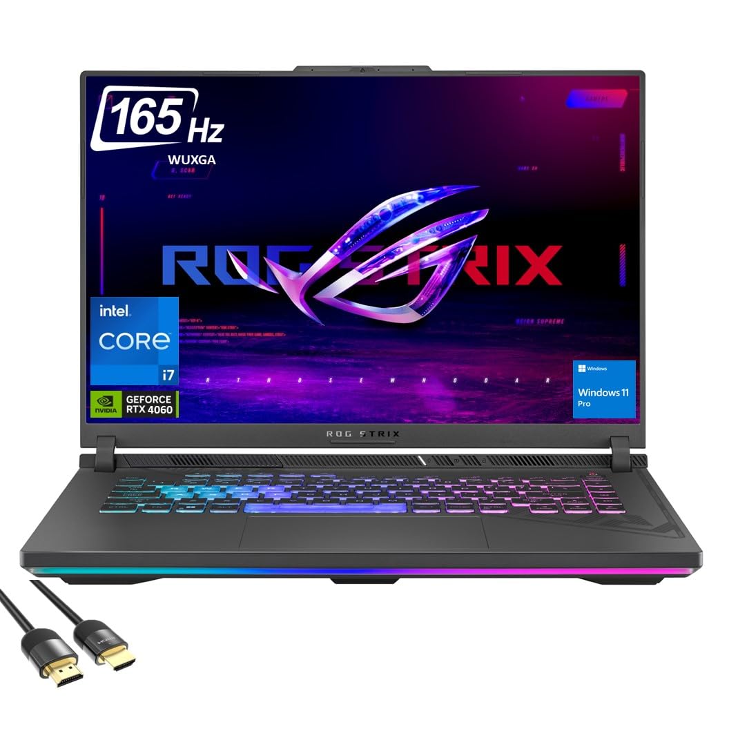 ASUS ROG Strix G16 Gaming Laptop, 16" WUXGA 165Hz, GeForce RTX 4060 140W, 13th Gen Intel 14-Core i7-13650HX, 64GB DDR5, 2TB PCIe SSD, TB 4, 4-Zone RGB, WiFi 6E, PDG HDMI 2.1 Cable, Win 11 Pro