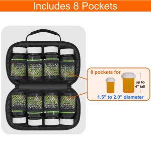 StarPlus2 - Pack of 2 - Small Pill Bottle Organizer for Travel, Medicine Bag, Carrier for Prescription Medications