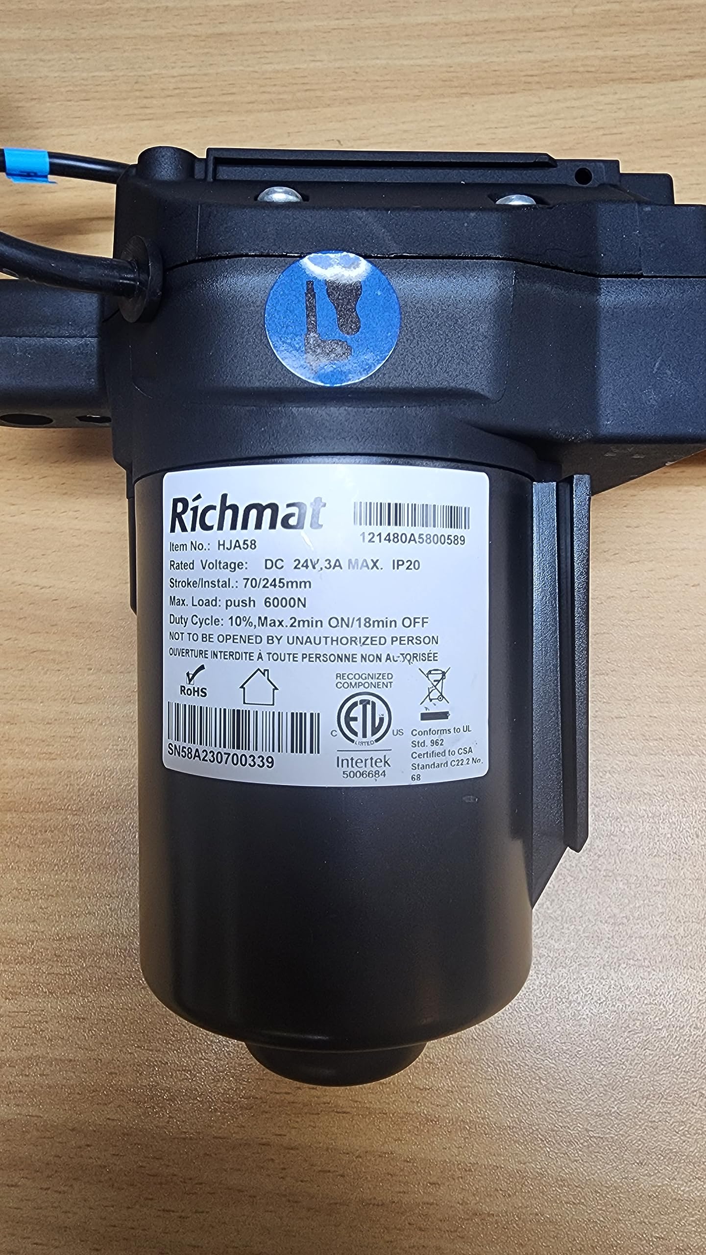 Richmat HJA58 Foot Actuator Replacement for Adjustable Beds (Foot)