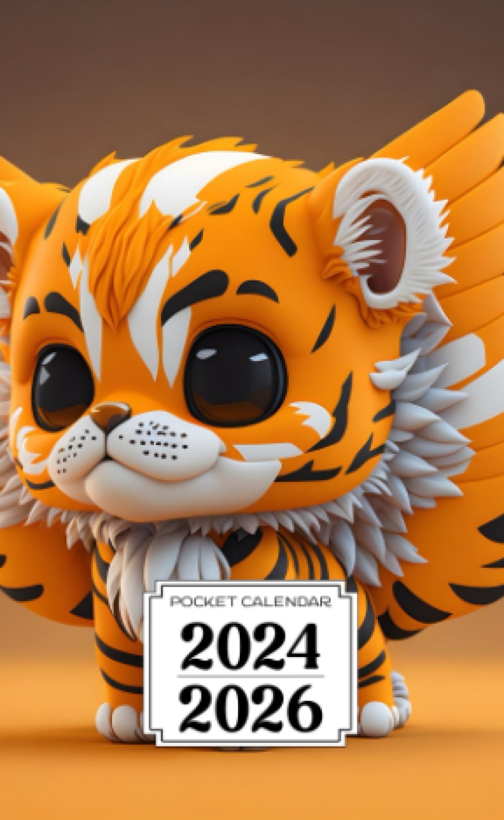 Pocket Calendar 2024-2026: Two-Year Monthly Planner for Purse , 36 Months from January 2024 to December 2026 | Anime tiger chibi | Cute and adorable | Logo design | Cartoon style | Fantasy art