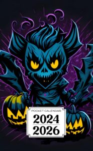 pocket calendar 2024-2026: two-year monthly planner for purse , 36 months from january 2024 to december 2026 | colorful graffiti illustration | halloween black window decoration