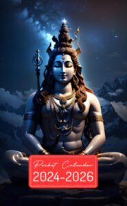 pocket calendar 2024-2026: two-year monthly planner for purse , 36 months from january 2024 to december 2026 | lord shiva | meditating in serene atmosphere