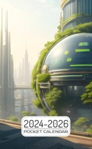 pocket calendar 2024-2026: two-year monthly planner for purse , 36 months from january 2024 to december 2026 | big city | thriving | futuristic solarpunk