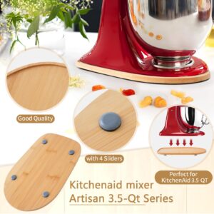 Bamboo Sliding Mat for Kitchenaid Mixer, Compatible with Kitchenaid 3.5 QT Artisan Series Tilt-Head mixer,Mixer Mover Slider Mat Pad,Kitchen Appliance Slider Mat, Kitchen Aid Mixer Accessories