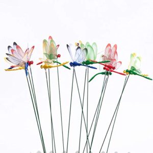 20pcs fake dragonfly for outdoors 3d dragonfly garden decor, garden ornaments patio decoration dragonfly,4 colors set