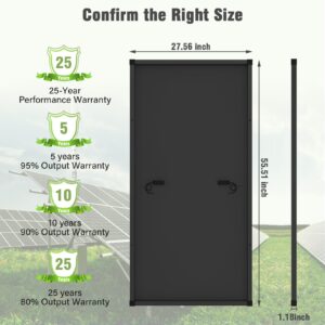 WERCHTAY 200 Watt Solar Panel, 24% High-Efficiency Monocrystalline PV Module, 9BB Cell Half-Cut Technology Solar Panel 12V/24V for RV Marine Rooftop Farm Battery and Other Off-Grid Applications