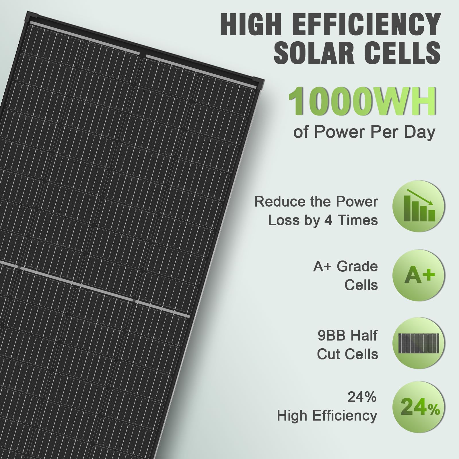 WERCHTAY 200 Watt Solar Panel, 24% High-Efficiency Monocrystalline PV Module, 9BB Cell Half-Cut Technology Solar Panel 12V/24V for RV Marine Rooftop Farm Battery and Other Off-Grid Applications