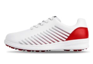ybberik spikeless and waterproof golf shoes for women and girls red