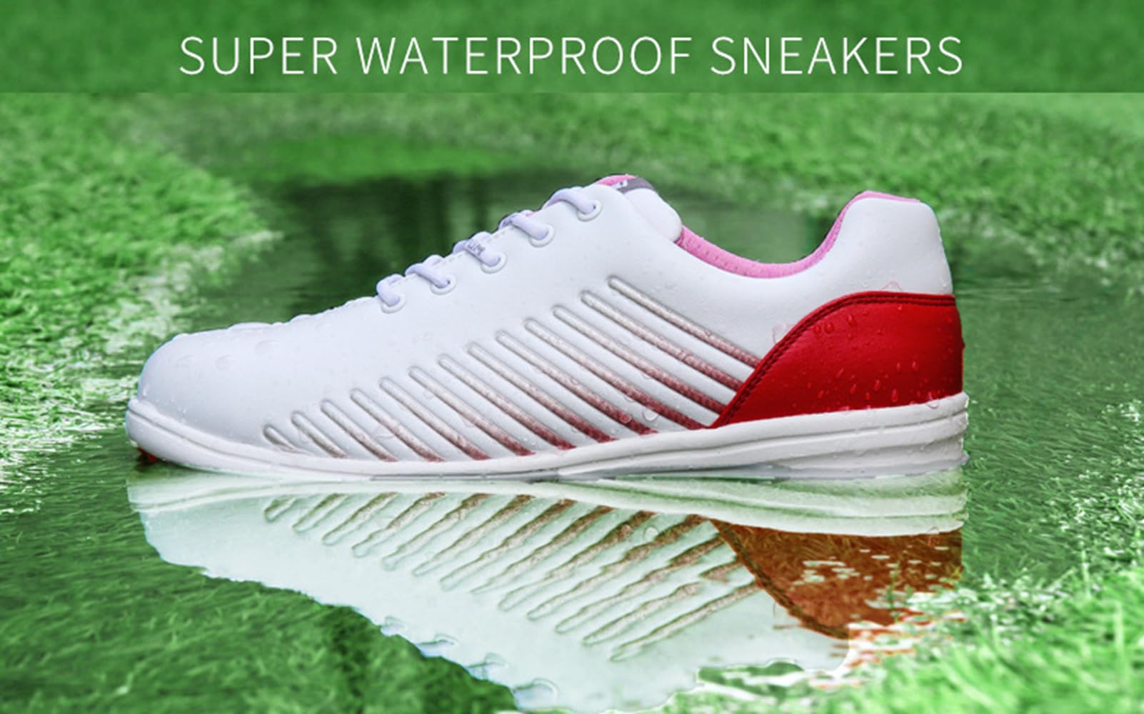 Ybberik Spikeless and Waterproof Golf Shoes for Women and Girls Red