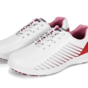 Ybberik Spikeless and Waterproof Golf Shoes for Women and Girls Red