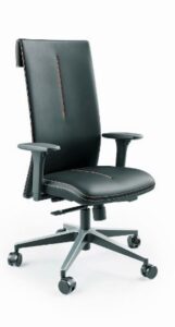leef leather desk chair, ergonomic office chair with adjustable arms for laptop, standing desk chair, 24/7 comfort (black)