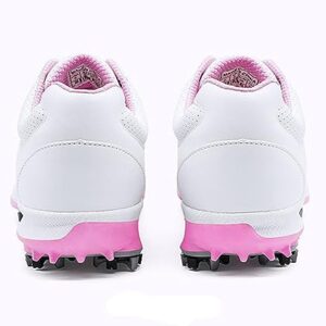 Ybberik Ladies' Anti-Skid Waterproof Golf Shoes with Spikes for Women White