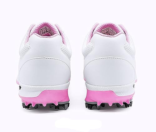 Ybberik Ladies' Anti-Skid Waterproof Golf Shoes with Spikes for Women White