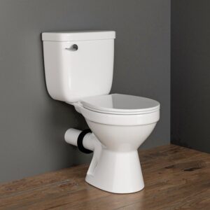 maceratingflo rear outlet toilet with tank: powerful flush & space-saving design with rear discharge - includes extra extension pipe for easy installation