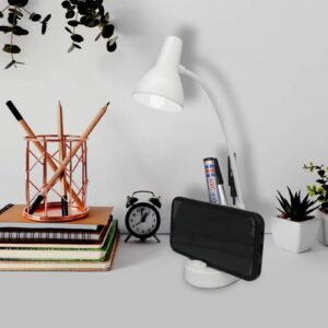 Desk Lamps for Home Office,White Desk lamp,kids battery lamps for tables,Cute pen holder for desk,360° Rotating Hose,Adjust The Angle of Light Source at Will,Kids Lamps for bedrooms Girls,Small Lamps