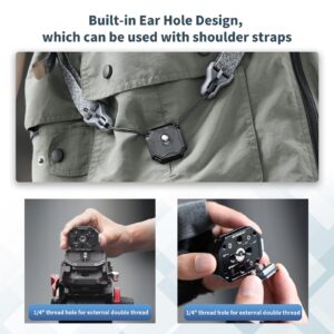 ULANZI F38 Multi-Hole Camera Quick Release Plate Kit, w 1/4" to 3/8" Screw Thread, Quick Release System QR Plate Camera Tripod Mount Adapter for Sony Canon Monopod DSLR Stabilizer Slider DJI