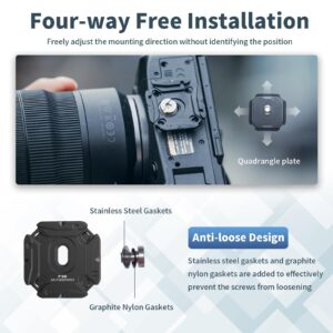 ULANZI F38 Multi-Hole Camera Quick Release Plate Kit, w 1/4" to 3/8" Screw Thread, Quick Release System QR Plate Camera Tripod Mount Adapter for Sony Canon Monopod DSLR Stabilizer Slider DJI