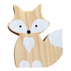 VOSAREA 2pcs Fox Ornament Gift Registry by Name Ornament Crafts Baby Milestone Blocks Desk Topper Cute Fox Figure Wood Fox Tabletop Fox Dining Room Decor for Table Model Desktop Wooden