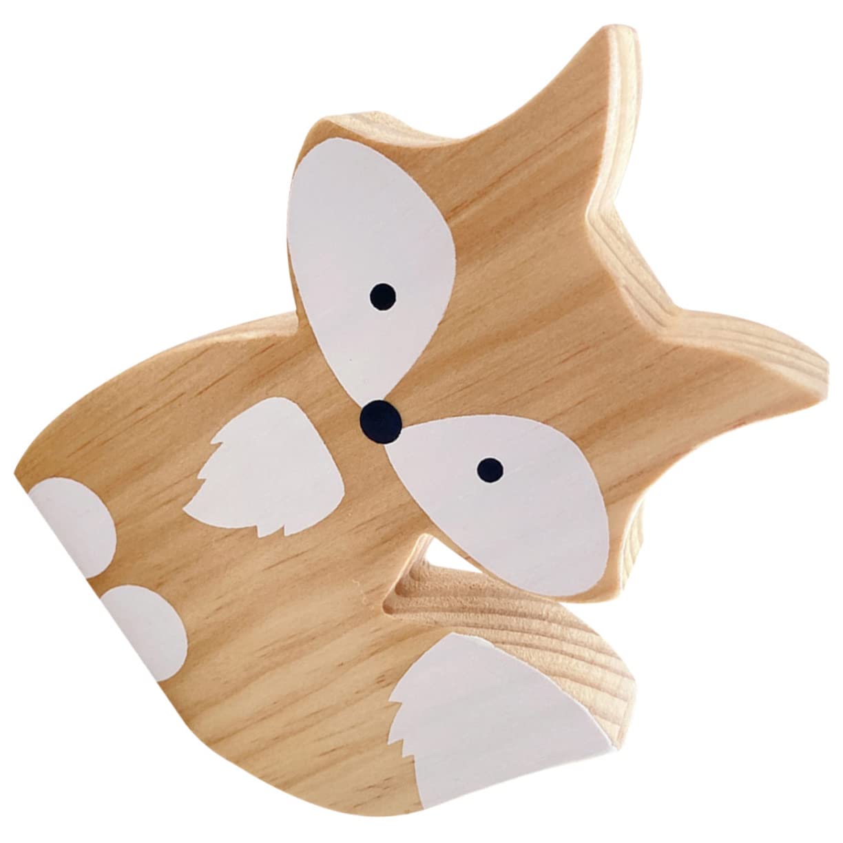 VOSAREA 2pcs Fox Ornament Gift Registry by Name Ornament Crafts Baby Milestone Blocks Desk Topper Cute Fox Figure Wood Fox Tabletop Fox Dining Room Decor for Table Model Desktop Wooden