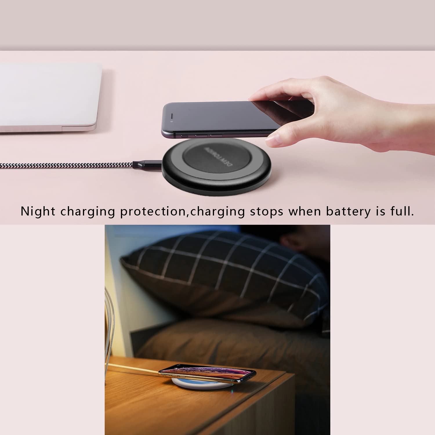 Wireless Charger Pad, Dem.Lorida15w Fast Cordless Charging Mat for phone14 Pixel 7 Pro 6 5 4 3 XL, Galaxy S23 Ultra S22 S21 S10 S8 Z Flip4, phone15 14 13 12 Pro Max SE XR XS X 8