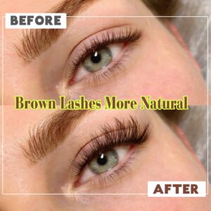 ALICE Brown Lashes False Lashes Natural Look Eyelashes Cat Eye Faux Mink Lashes with Clear Band Wispy Fake Eyelashes Lash Strips 8 Pairs