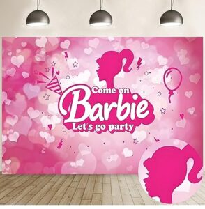 girls party decoration supplies photography backdrop barbie theme birthday photo background cake table decoration banner props vinyl 7x5ft
