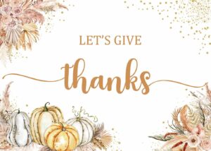 zliisang 7 x 5ft let's give thanks backdrop happy thanksgiving party backdrop boho pampas grass fall pumpkins friendsgiving party decorations thanksgiving dinner photo props
