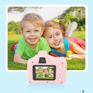 Children's Print Camera, Dual Lens SLR Kids Mini Digital Camera with Gallery Playback, 10x Zoom, 4 Puzzle Games, Music Mode, 2.8 inch IPS Screen (Pink)