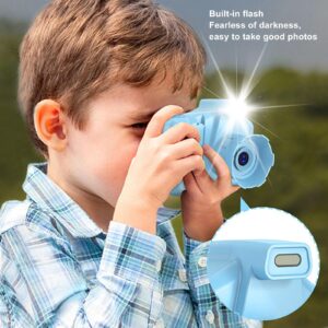 Children's Print Camera, Dual Lens SLR Kids Mini Digital Camera with Gallery Playback, 10x Zoom, 4 Puzzle Games, Music Mode, 2.8 inch IPS Screen (Blue)