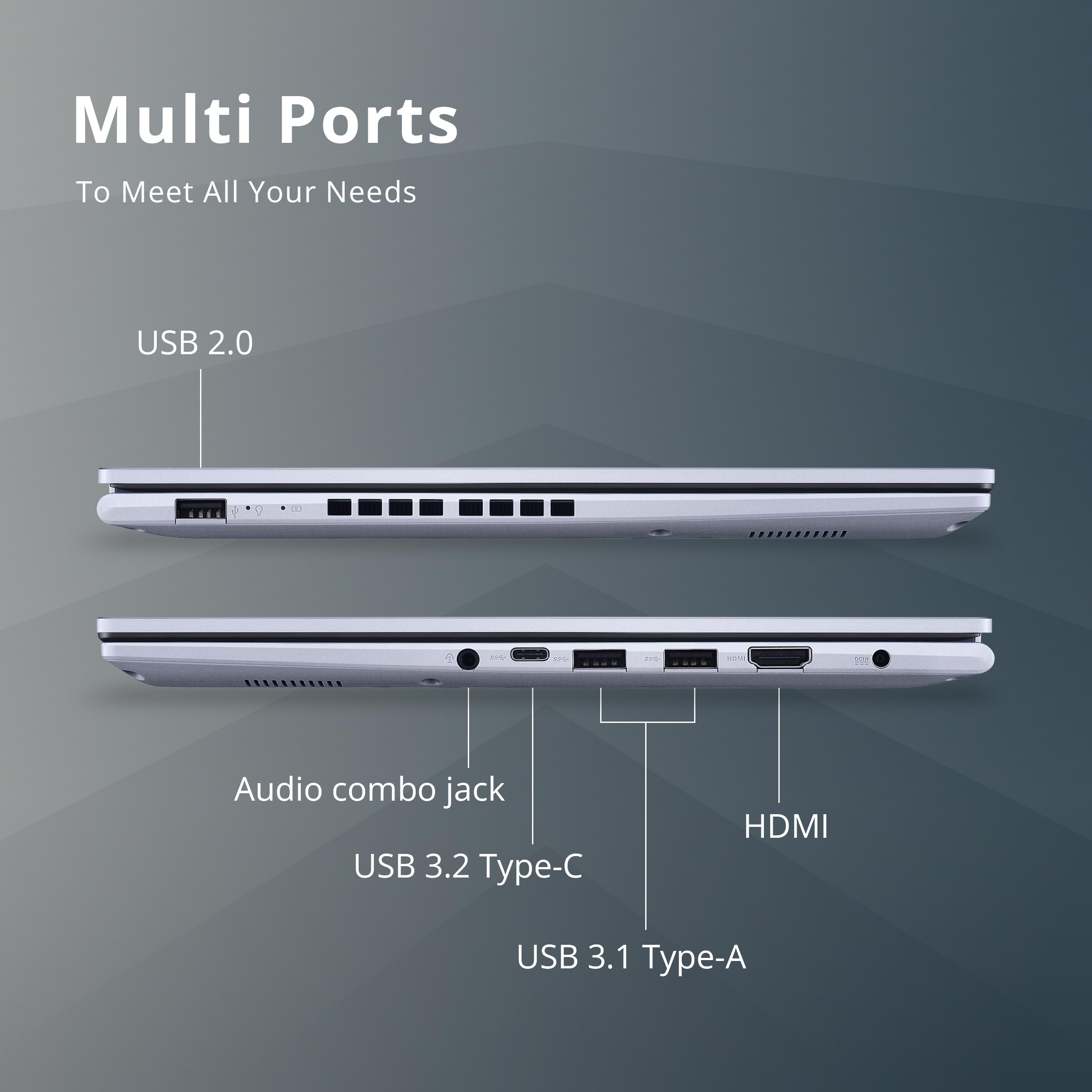 ASUS Vivobook 14 14" FHD Lightweight Laptop, Intel Core i5 1240P, 16GB RAM, 512GB SSD, Backlit Keyboard, Iris Xe Graphics, HD Camera, Fingerprint Sensor, Win 11 Pro, WiFi 6, Sliver, 32GB USB Card